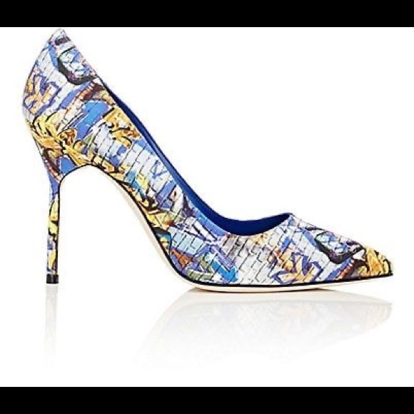 New Autographed Manolo Blahnik BB Graffiti Pumps - Picture 10 of 10